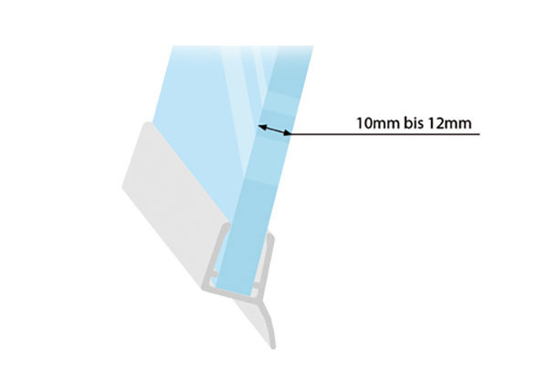 Glasstärke 10 mm - 12 mm