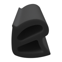 3D Modell der Stahlzargendichtung SZ004 in schwarz für senkrechte Nuten zum Türblatt.