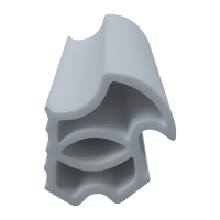 3D Modell der Stahlzargendichtung SZ008 in grau für senkrechte Nuten zum Türblatt.