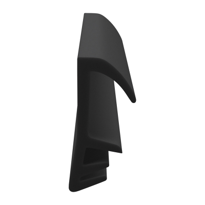 3D Modell der Flügelfalzdichtung FF003 in schwarz für seitliche Nuten.