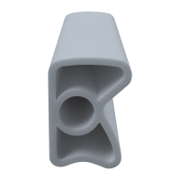 3D Modell der Stahlzargendichtung SZ015 in grau für senkrechte Nuten zum Türblatt.