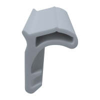 3D Modell der Stahlzargendichtung SZ019 in grau für senkrechte Nuten zum Türblatt.
