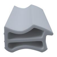 3D Modell der Stahlzargendichtung SZ023 in grau für senkrechte Nuten zum Türblatt.