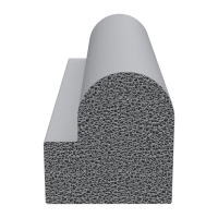 3D Modell der Moosgummidichtung MG005 in grau für Stahlzargen.