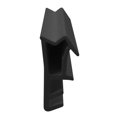 3D Modell der Flügelfalzdichtung FF005 in schwarz für seitliche Nuten.