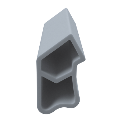 3D Modell der Stahlzargendichtung SZ032 in grau für senkrechte Nuten zum Türblatt.