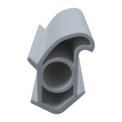 3D Modell der Stahlzargendichtung SZ033 in grau für senkrechte Nuten zum Türblatt.