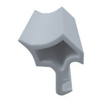 3D Modell der Stahlzargendichtung SZ039 in grau für senkrechte Nuten zum Türblatt.