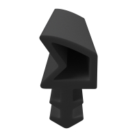 3D Modell der Zimmertürdichtung ZT013 in schwarz für senkrechte Nuten zum Türblatt.