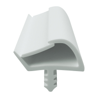 3D Modell der Zimmertürdichtung ZT015 in weiß für senkrechte Nuten zum Türblatt.
