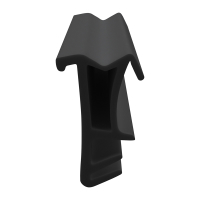 3D Modell der Flügelfalzdichtung FF015 in schwarz für seitliche Nuten.