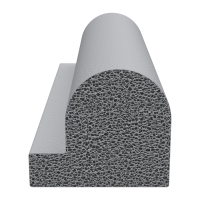 3D Modell der Moosgummidichtung MG013 in grau für Stahlzargen.