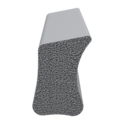 3D Modell der Moosgummidichtung MG015 in grau für Stahlzargen.