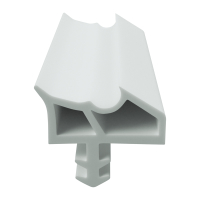3D Modell der Zimmertürdichtung ZT031 in weiß für senkrechte Nuten zum Türblatt.