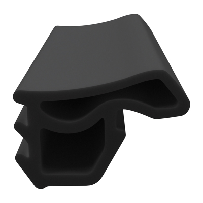 3D Modell der Stahlzargendichtung SZ137 in schwarz für senkrechte Nuten zum Tüblatt.