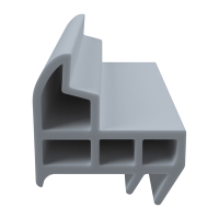 3D Modell der Stahlzargendichtung SZ141 in grau für seitliche Nuten zum Tüblatt.