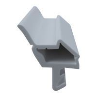 3D Modell der Zimmertürdichtung ZT036 in grau für senkrechte Nuten zum Türblatt.