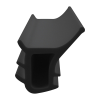 3D Modell der Stahlzargendichtung SZ191 in schwarz für senkrechte Nuten zum Tüblatt.