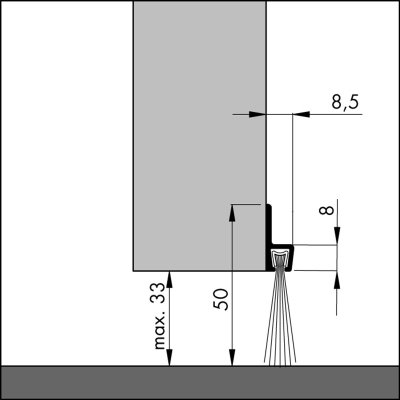 Türbodendichtung TB014 | aluminium pressblank | Länge 1 m