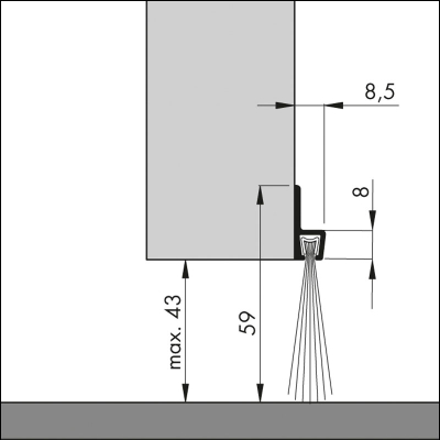 Türbodendichtung TB020 | aluminium pressblank | Länge 1 m