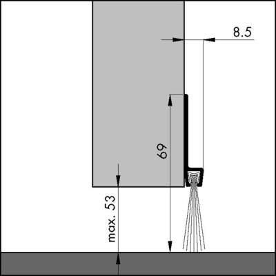 Türbodendichtung TB016 | aluminium pressblank | Länge 1 m