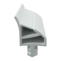 3D Modell der Zimmertürdichtung ZT072 in grau für senkrechte Nuten zum Türblatt mit Ausreißsteg.