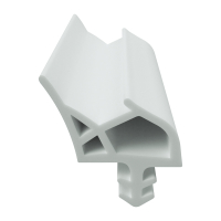 3D Modell der Zimmertürdichtung ZT010 in weiß für senkrechte Nuten zum Türblatt.