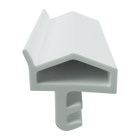 3D Modell der Zimmertürdichtung ZT018 in weiß für senkrechte Nuten zum Türblatt.