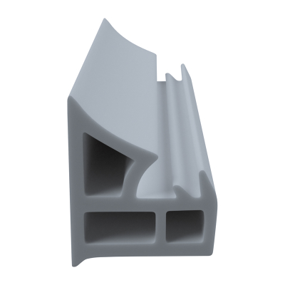 3D Modell der Stahlzargendichtung SZ207 in grau für seitliche Nuten zum Tüblatt.