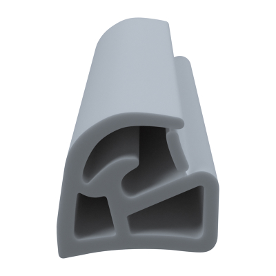 3D Modell der Stahlzargendichtung SZ211 in grau für seitliche Nuten zum Tüblatt mit integriertem Ausreißsteg.