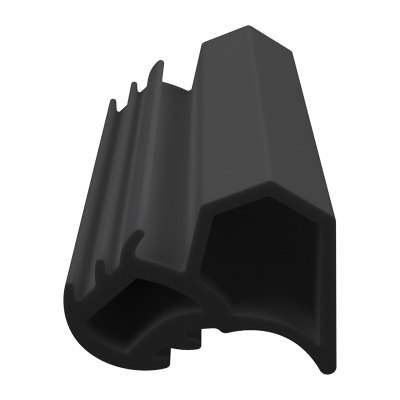 3D Modell der Stahlzargendichtung SZ241 in schwarz für seitliche Nuten zum Tüblatt.