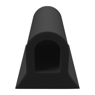 3D Modell der Stahlzargendichtung SZ303 in schwarz für senkrechte Nuten zum Tüblatt.
