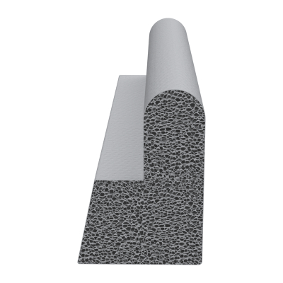 3D Modell der Moosgummidichtung MG030 in grau für Stahlzargen.