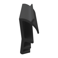 3D Modell der Flügelfalzdichtung FF038 in schwarz für seitliche Nuten.