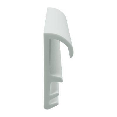 3D Modell der Flügelfalzdichtung FF043 in weiß für seitliche Nuten.