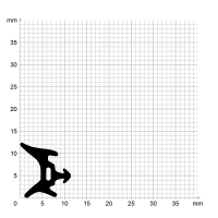 Zeichnung des Dichtungsprofils der Verglasungsdichtung...
