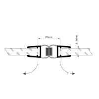 Duschdichtung DD035 | transparent | 180 Grad | Länge 2010 mm | mit Magnet