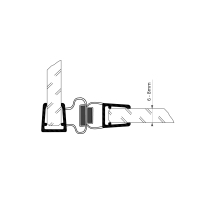 Duschdichtung DD035 | transparent | 90 Grad | Länge 2010 mm | mit Magnet