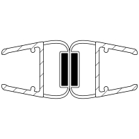 Duschdichtung DD043 | transparent | 180 Grad | Länge 2200 mm | mit Magnet