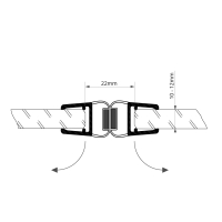 Duschdichtung DD043 | transparent | 180 Grad | Länge 2200 mm | mit Magnet