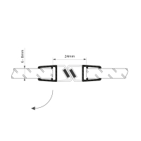 Duschdichtung DD038 | transparent | 180 Grad | Länge 2010 mm | mit Magnet