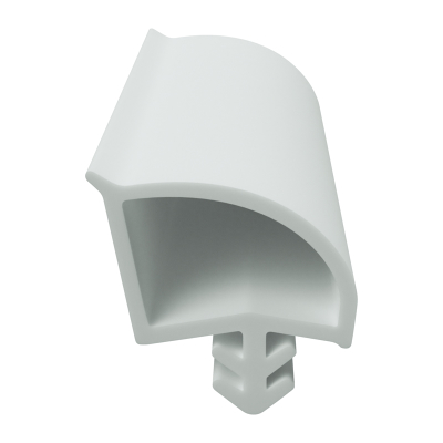 3D Modell der Zimmertürdichtung ZT076 in weiß für senkrechte Nuten zum Türblatt.