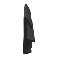 3D Modell der Flügelfalzdichtung FF062 in schwarz für seitliche Nuten.