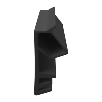 3D Modell der Flügelfalzdichtung FF054 in schwarz für seitliche Nuten.