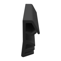 3D Modell der Flügelfalzdichtung FF103 in schwarz für seitliche Nuten.
