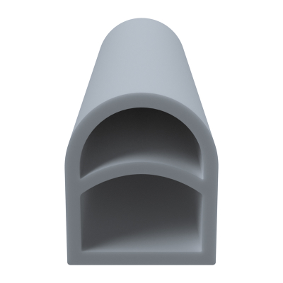3D Modell der Stahlzargendichtung SZ367 in grau für senkrechte Nuten zum Tüblatt.