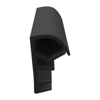 3D Modell der Flügelfalzdichtung FF080 in schwarz für seitliche Nuten.