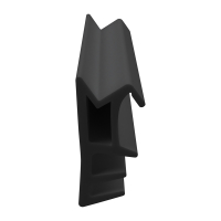 3D Modell der Flügelfalzdichtung FF083 in schwarz für seitliche Nuten.