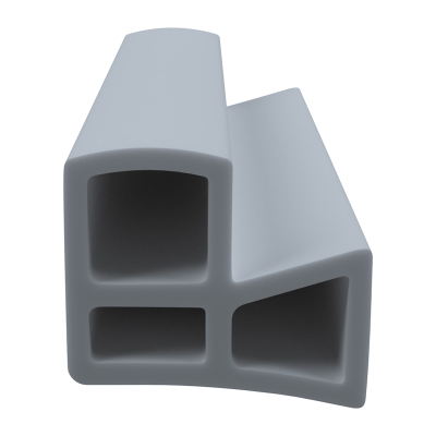 3D Modell der Stahlzargendichtung SZ376 in grau für senkrechte Nuten zum Tüblatt.