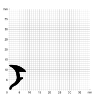 Zeichnung des Dichtungsprofils der Verglasungsdichtung...